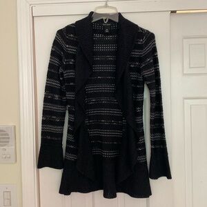 White House Black Market Cardigan Sweater Size XS Black & White